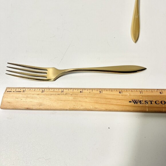 Dirigold Dirilyte Goldware REGAL Flatware Silverware 7.5 Dinner Forks Vintage 12 - Picture 3 of 6